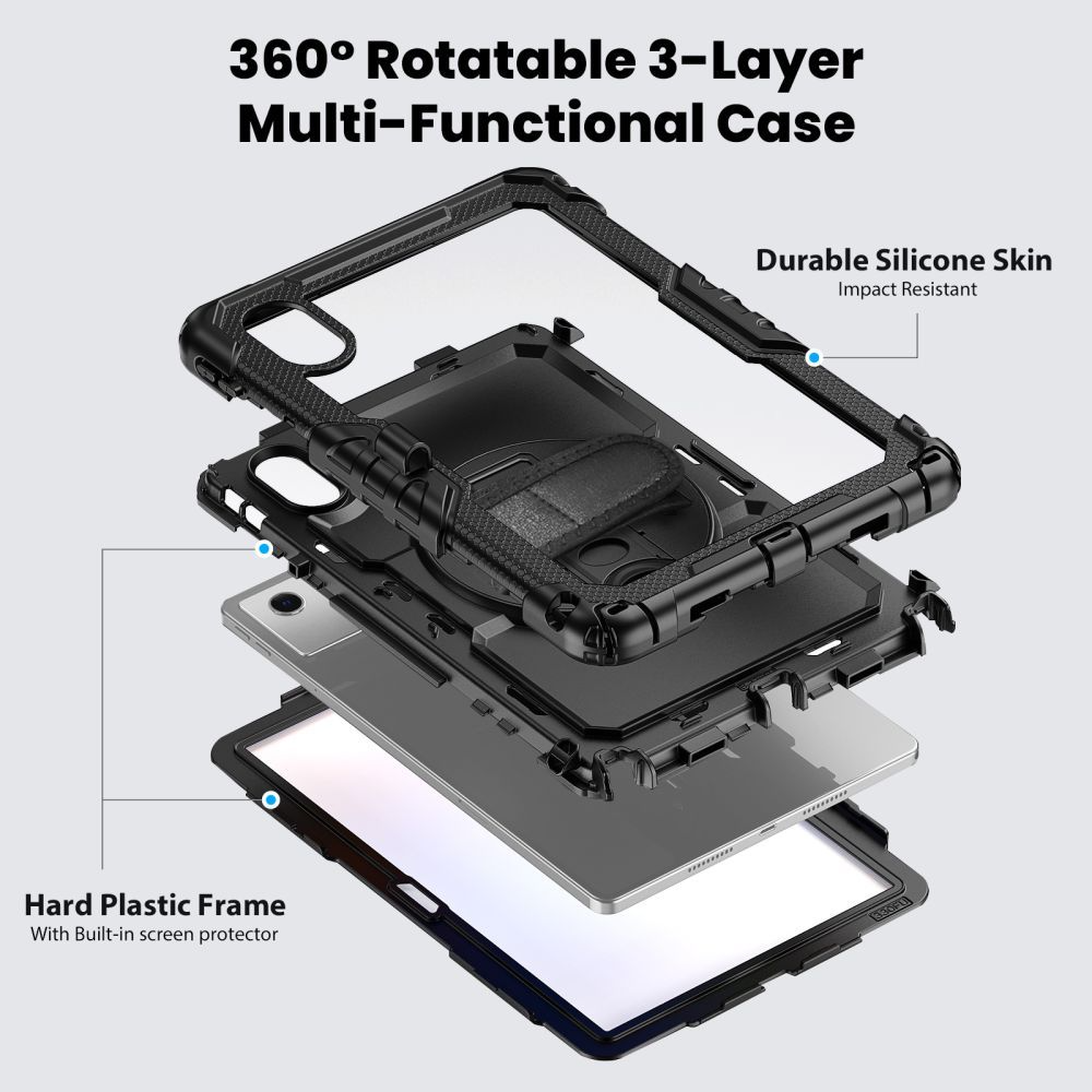 Tok Lenovo Idea Tab 11-hez, Tech-Protect, Solid, Fekete