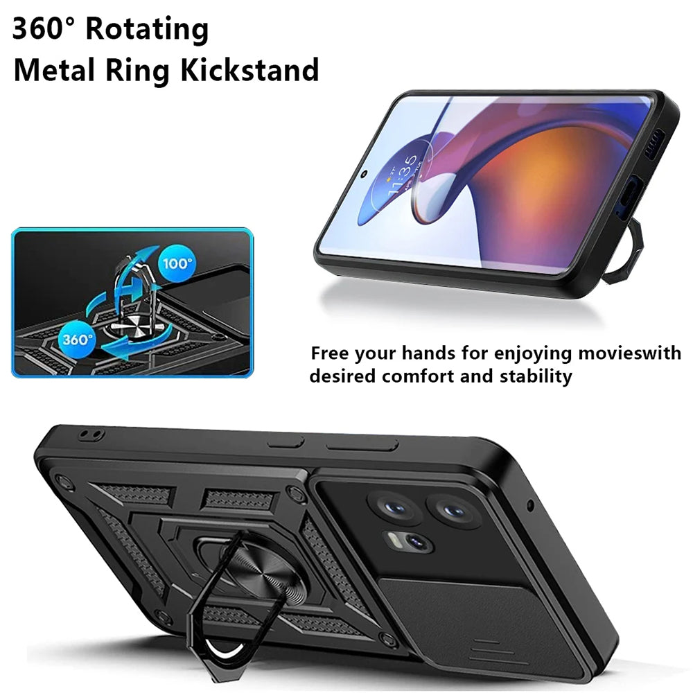 Tok Motorola Edge 30 Fusion-hoz, Techsuit, CamShield, Fekete