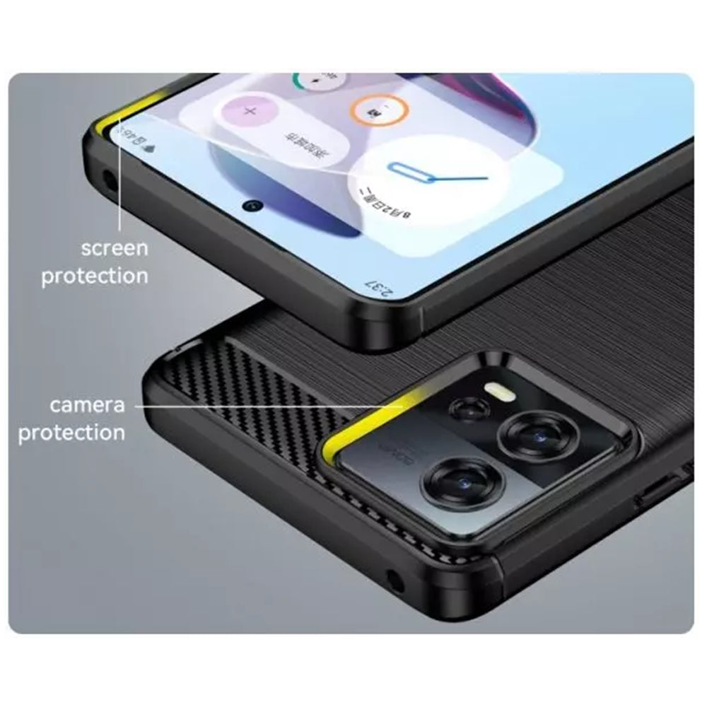 Tok a Motorola Edge 30 Fusion készülékhez, Techsuit, karbon, fekete