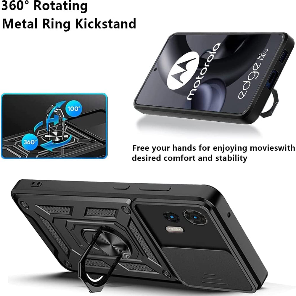 Tok Motorola Edge 30 Neo-hoz, Techsuit, CamShield, Fekete