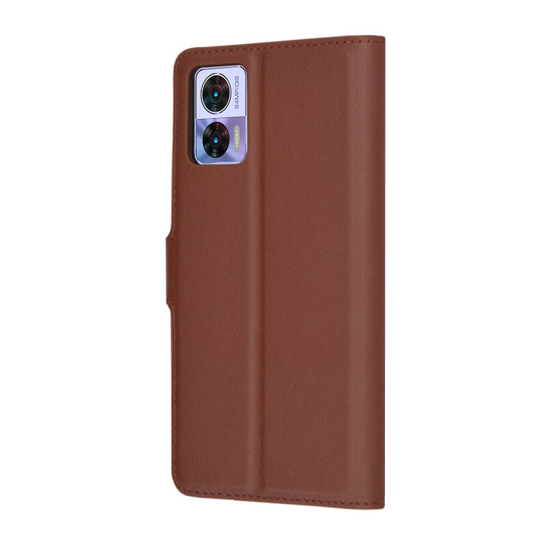 Tok Motorola Edge 30 Neo-hoz, Techsuit, bőr folio, barna