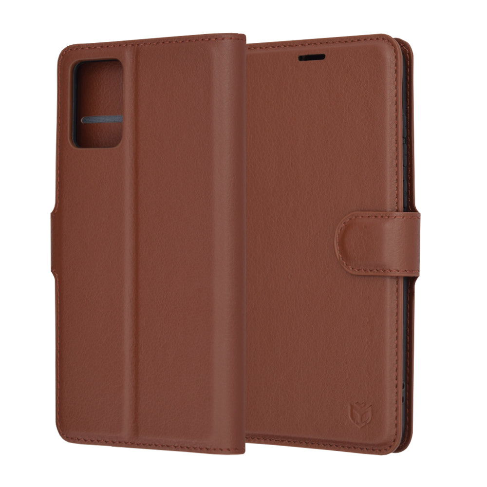 Tok Motorola Edge 30 Neo-hoz, Techsuit, bőr folio, barna