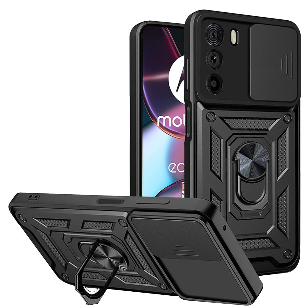 Tok Motorola Edge 30-hoz, Techsuit, CamShield, Fekete