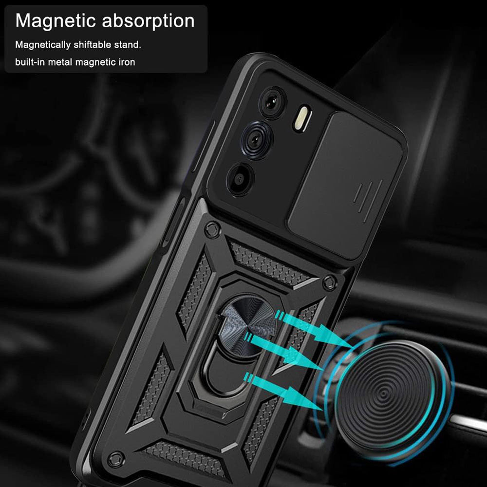 Tok Motorola Edge 30-hoz, Techsuit, CamShield, Fekete