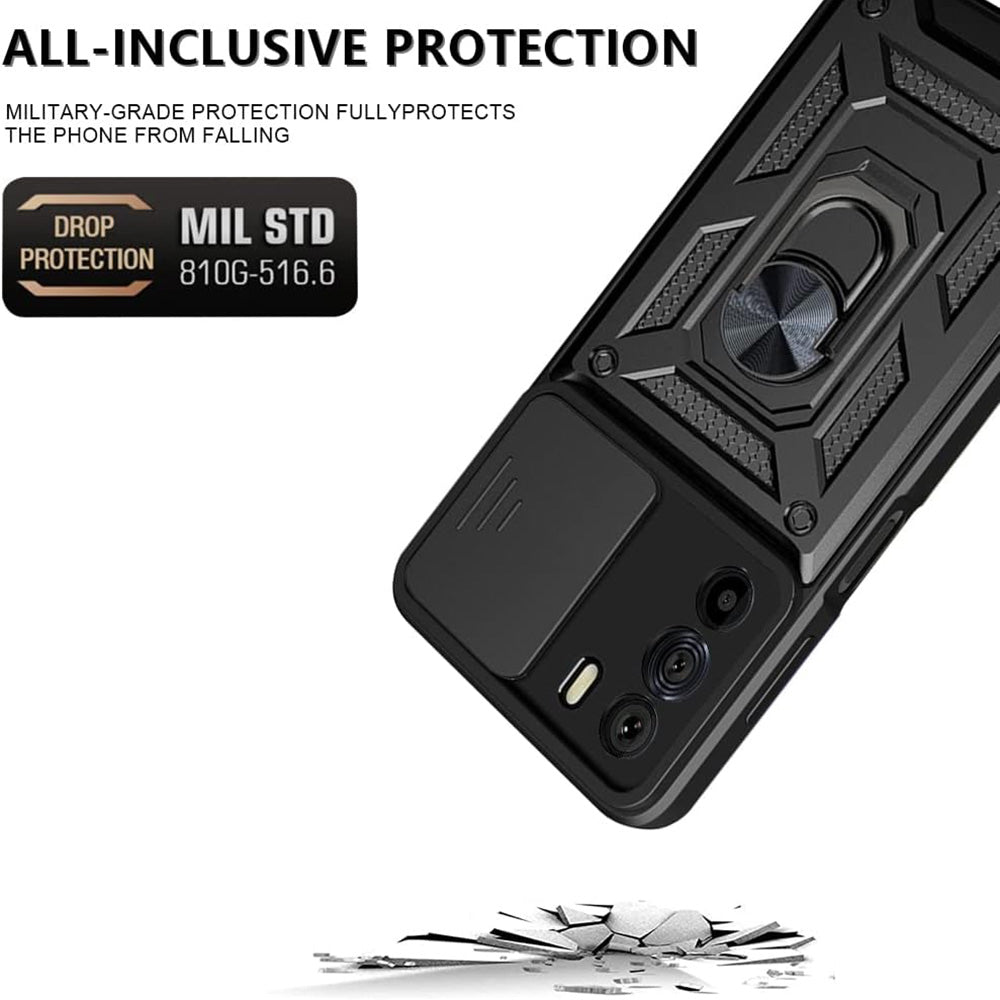 Tok Motorola Edge 30-hoz, Techsuit, CamShield, Fekete