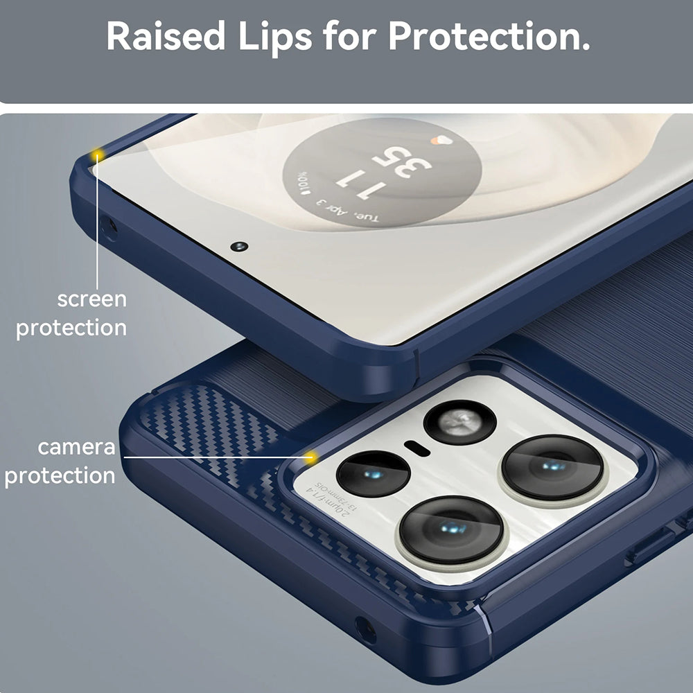 Tok Motorola Edge 50 Pro-hoz, Techsuit, karbon, fekete
