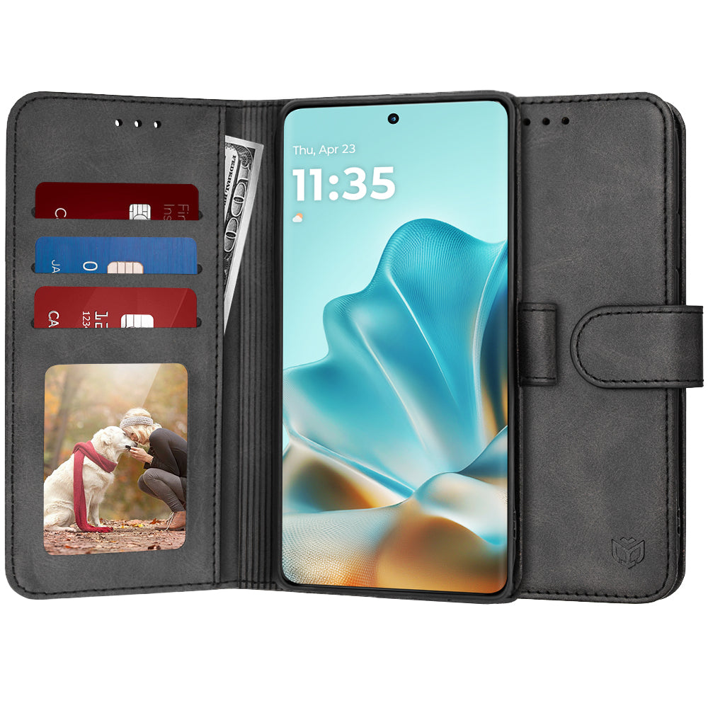 Tok Motorola Edge 60 Fusion / Edge 60-hoz, Techsuit, Diary Book, Fekete