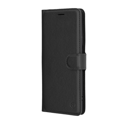 Tok Motorola Edge 60 Pro-hoz, Techsuit, bőr folio, fekete