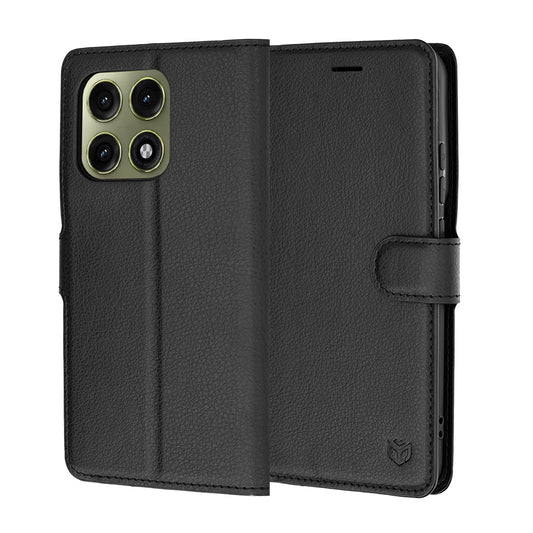 Tok a Motorola Edge 70 Pro-hoz, Techsuit, bőr folio, fekete