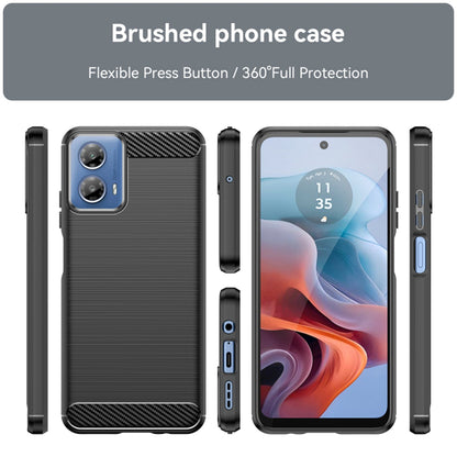 Tok Motorola Moto G04s / E14 / G24 Power / G04 / G24 készülékhez, Techsuit, karbon, fekete