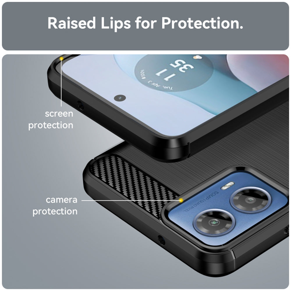 Tok Motorola Moto G04s / E14 / G24 Power / G04 / G24 készülékhez, Techsuit, karbon, fekete