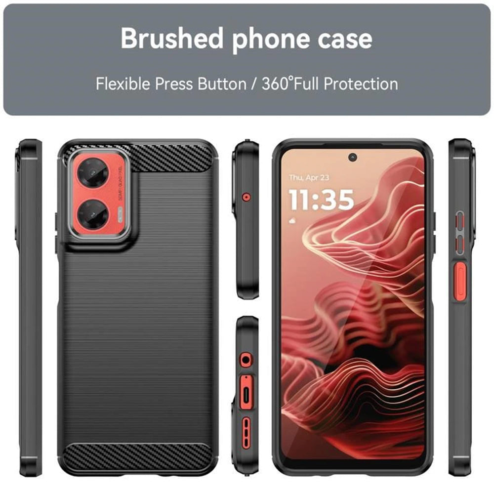 Tok Motorola Moto G06 Power / G06 készülékhez, Techsuit, Szénszálas, Fekete