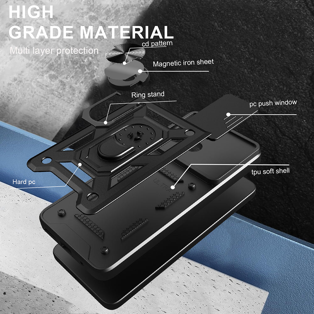 Tok Motorola Moto G06-hoz, Techsuit, CamShield, Fekete