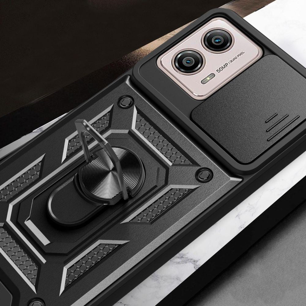 Tok Motorola Moto G13 / G23 / G53-hoz, Techsuit, CamShield, Fekete