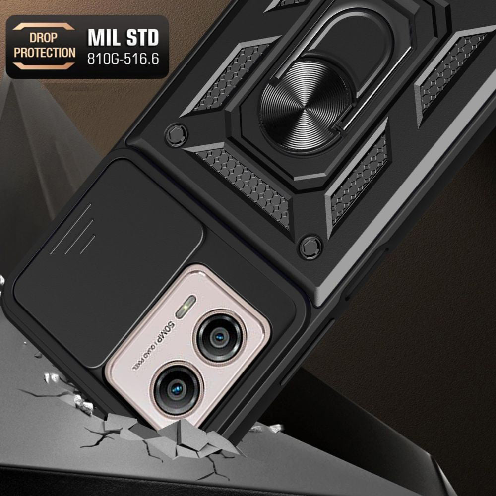 Tok Motorola Moto G13 / G23 / G53-hoz, Techsuit, CamShield, Fekete