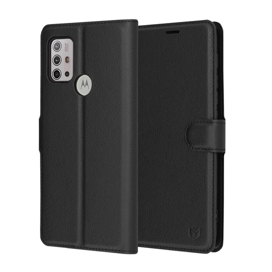 Tok Motorola Moto G30 / G20 / G10-hez, Techsuit, bőr folio, fekete