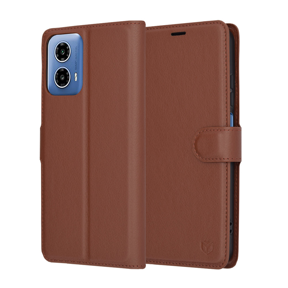 Tok Motorola Moto G45 / G34 készülékhez, Techsuit, Leather Folio, Barna