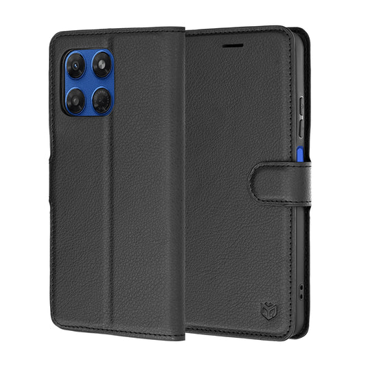 Tok a Motorola Moto G47 / G37 Power / G37 készülékhez, Techsuit, bőr folio, fekete