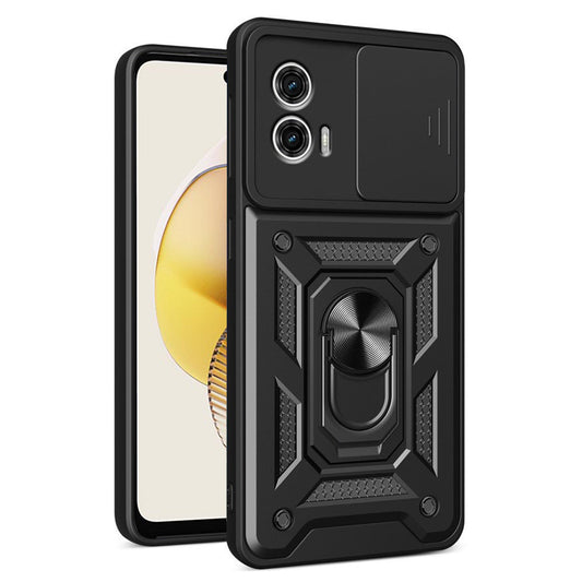 Tok Motorola Moto G73-hoz, Techsuit, CamShield, Fekete