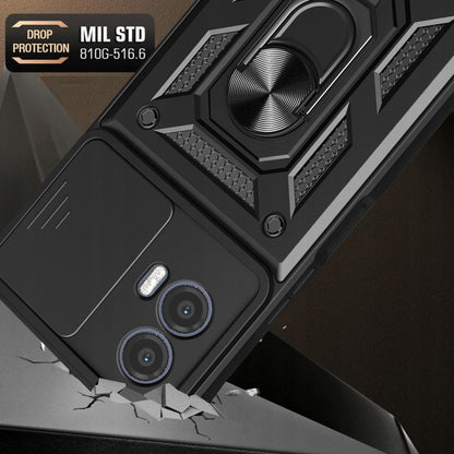 Tok Motorola Moto G73-hoz, Techsuit, CamShield, Fekete