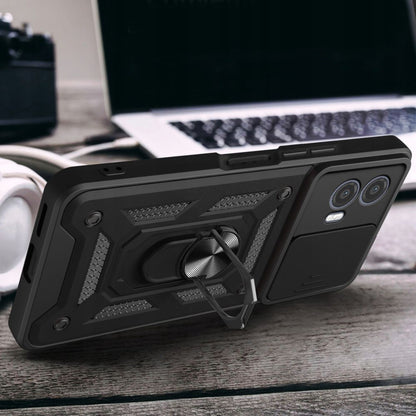 Tok Motorola Moto G73-hoz, Techsuit, CamShield, Fekete
