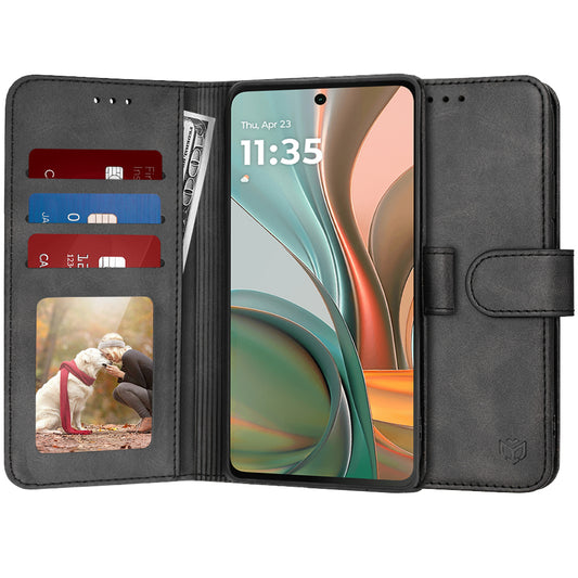 Tok a Motorola Moto G75-hez, Techsuit, Diary Book, Fekete