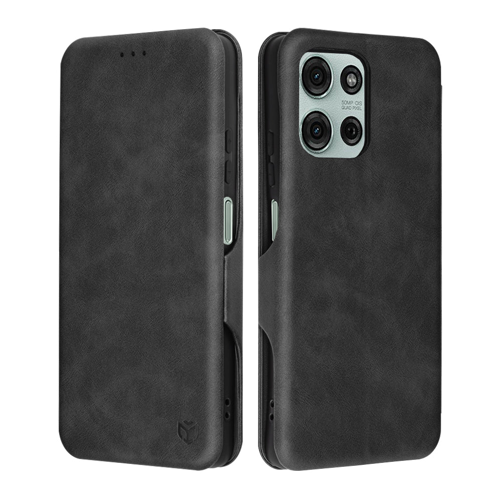 Tok a Motorola Moto G75-hez, Techsuit, Safe Wallet Plus, Fekete