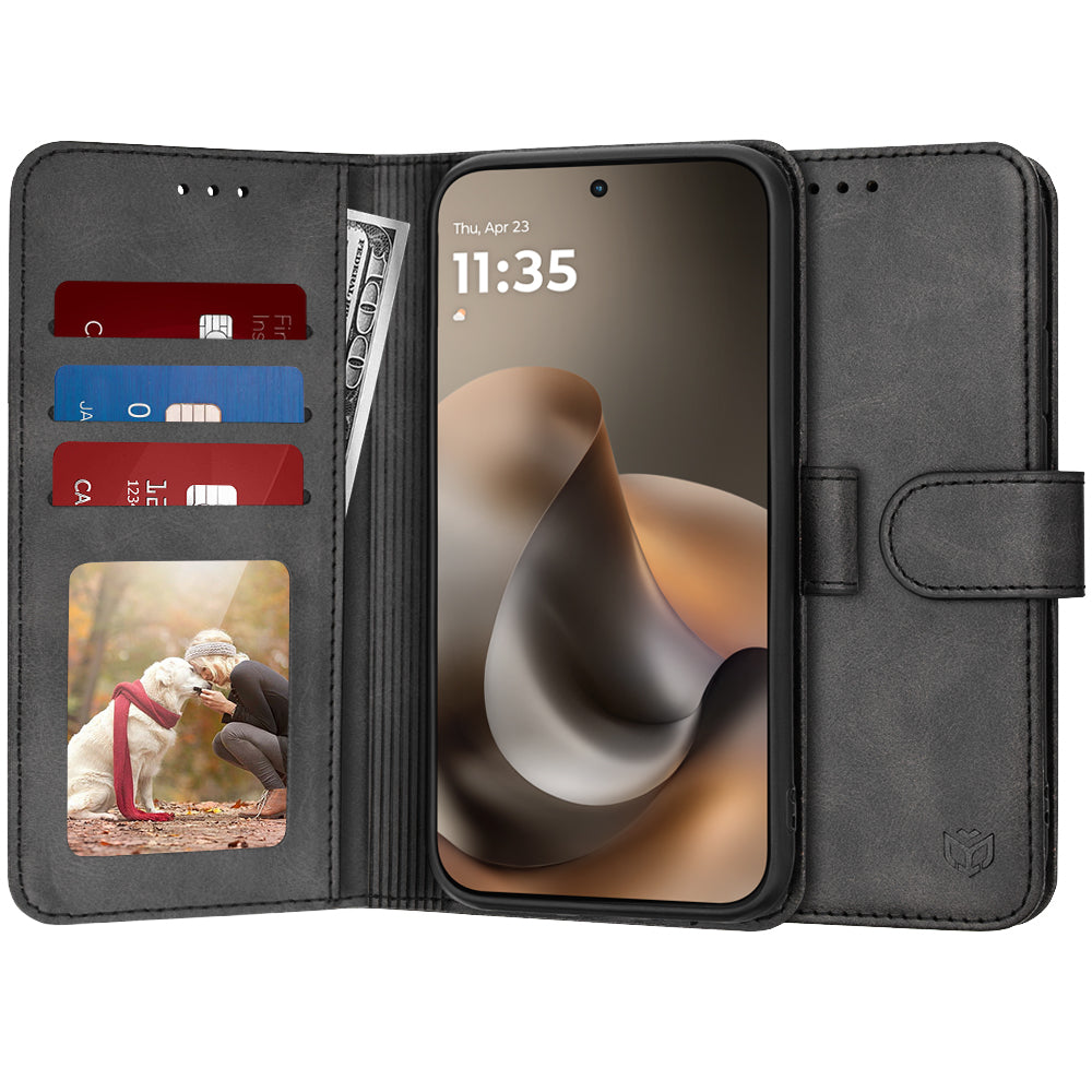 Tok Motorola Moto G77 / G67 készülékhez, Techsuit, Diary Book, Fekete