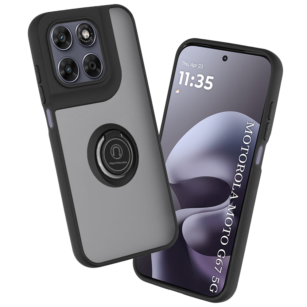 Tok Motorola Moto G77 / G67-hez, Techsuit, Glinth, Fekete