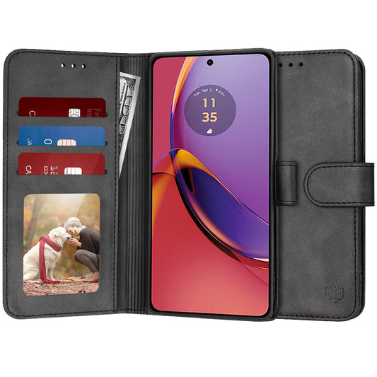 Tok a Motorola Moto G84-hez, Techsuit, Diary Book, Fekete