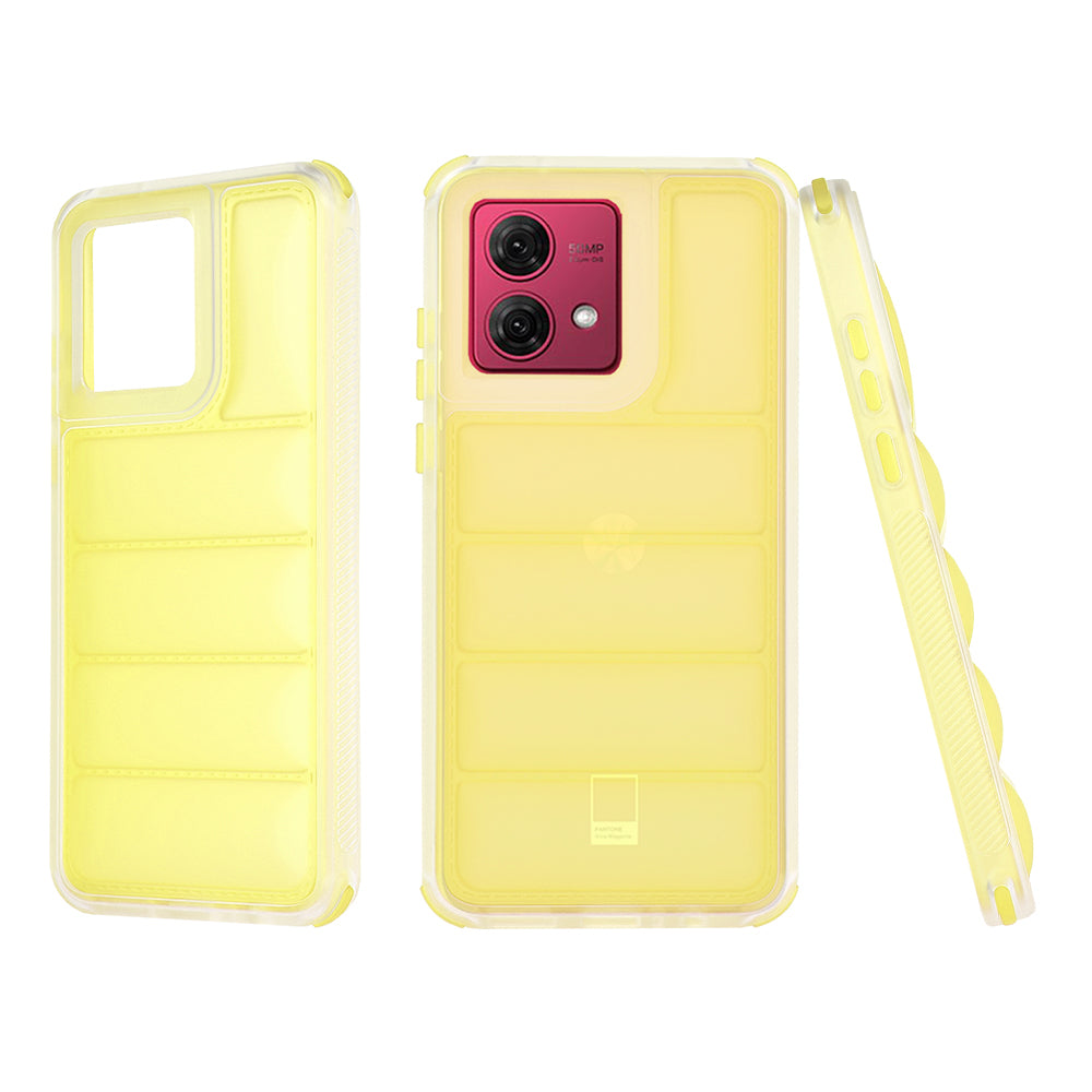 Case for Motorola Moto G84, Techsuit, Wave Shield, Yellow