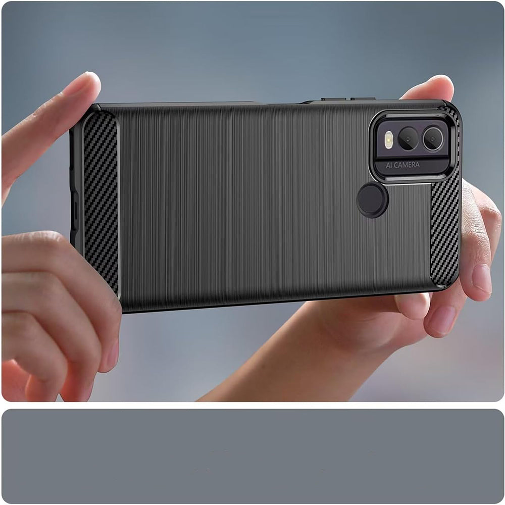 Tok Nokia C22-hez, Techsuit, karbon, fekete