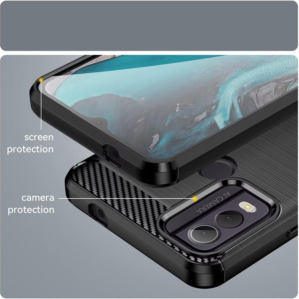 Tok Nokia C22-hez, Techsuit, karbon, fekete