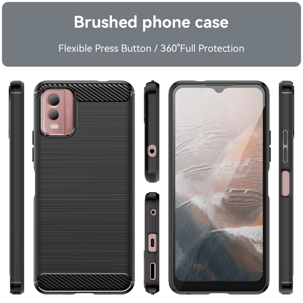 Tok Nokia C32-hez, Techsuit, karbon, fekete