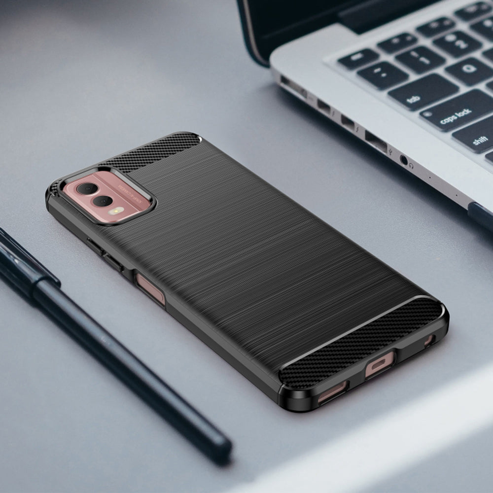 Tok Nokia C32-hez, Techsuit, karbon, fekete