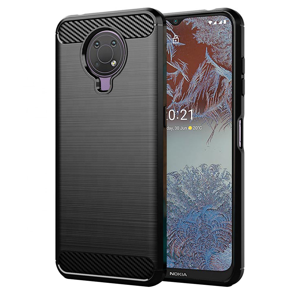 Tok Nokia G10 / G20-hoz, Techsuit, Karbon, Fekete