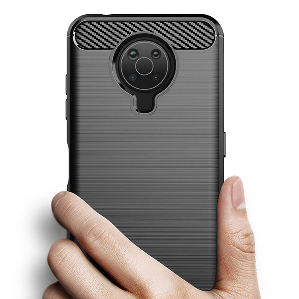 Tok Nokia G10 / G20-hoz, Techsuit, Karbon, Fekete