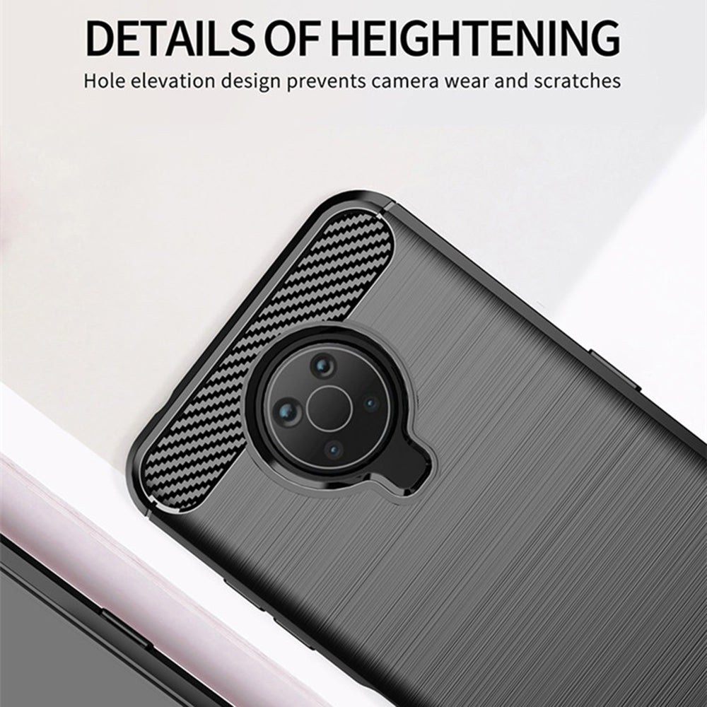 Tok Nokia G10 / G20-hoz, Techsuit, Karbon, Fekete