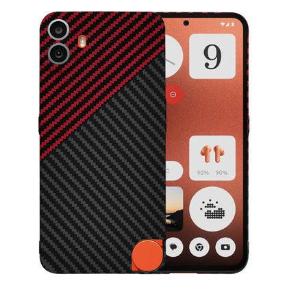 Tok a Nothing CMF Phone 1-hez, Techsuit, Carbonite FiberShell, Fekete Piros