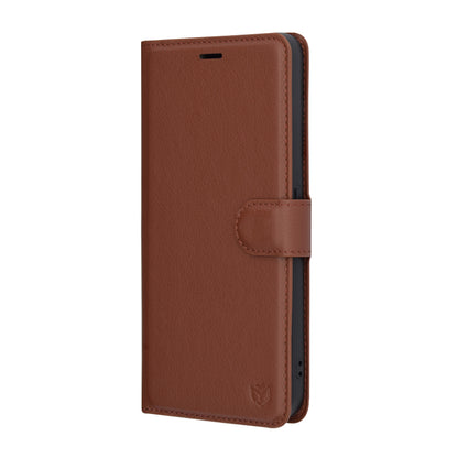 Tok a Nothing CMF Phone 1-hez, Techsuit, bőr folio, barna