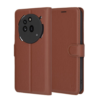 Tok a Nothing Phone (3a) Pro-hoz, Techsuit, bőr folio, barna