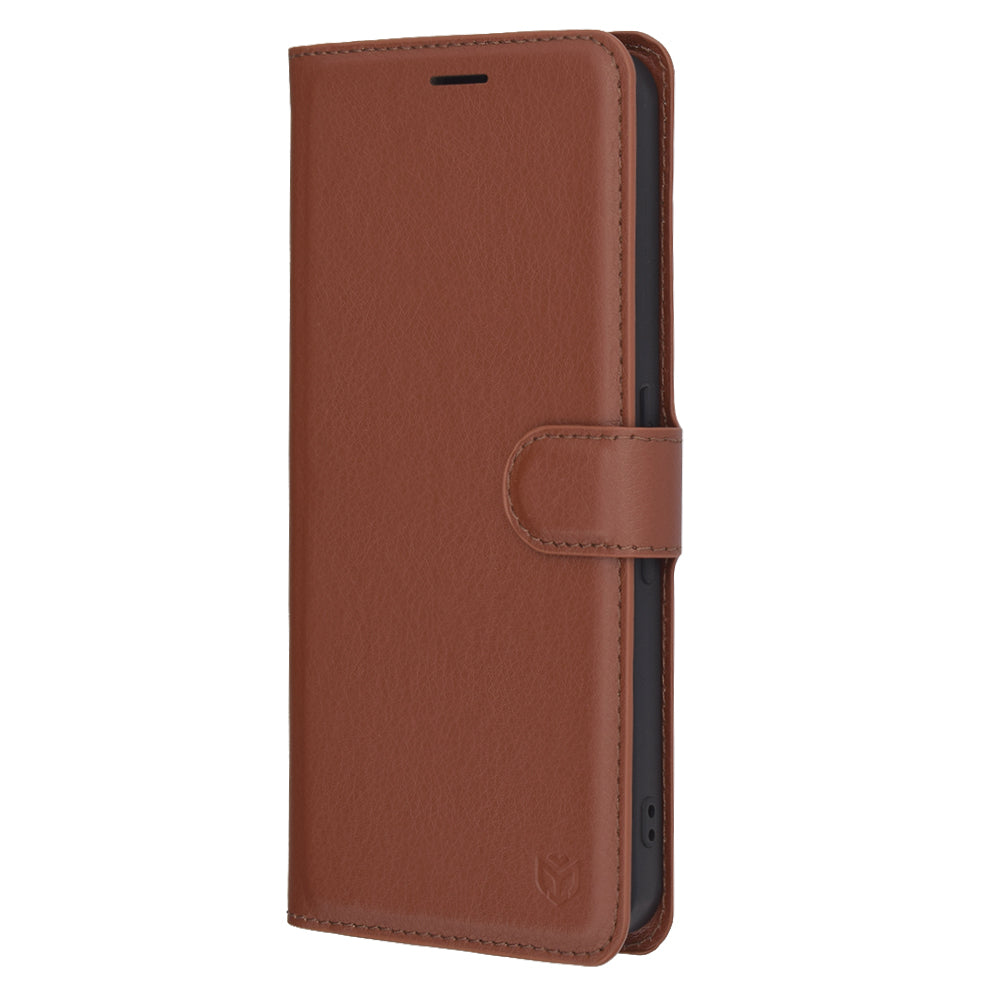 Tok a Nothing Phone (3a) Pro-hoz, Techsuit, bőr folio, barna
