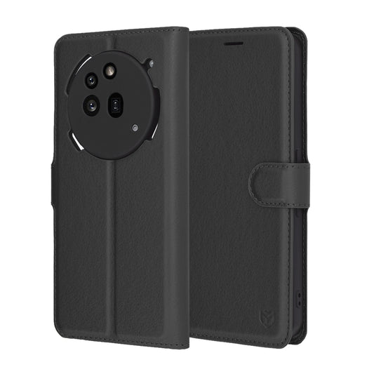 Tok Nothing Phone (3a) Pro-hoz, Techsuit, bőr folio, fekete