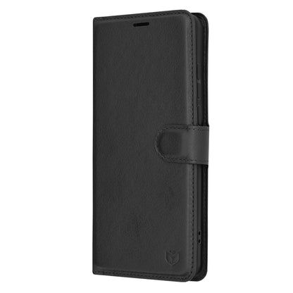 Tok OnePlus 12-hez, Techsuit, bőr folio, fekete