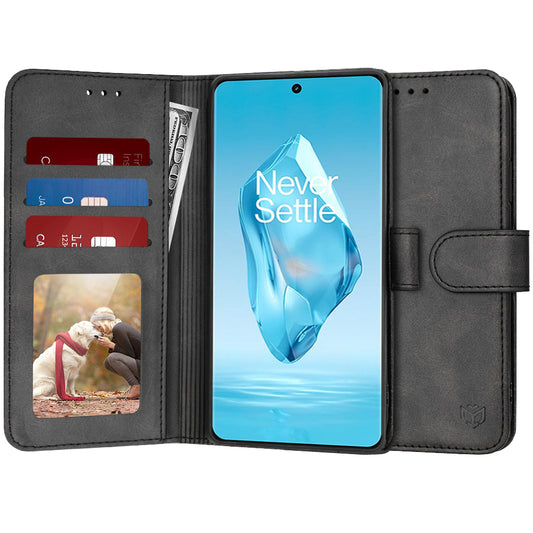 Tok OnePlus 12R-hez, Techsuit, Diary Book, Fekete