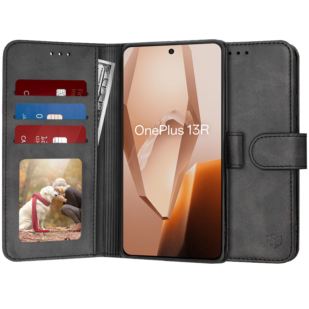 Tok OnePlus 13R-hez, Techsuit, Diary Book, Fekete