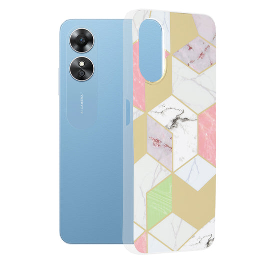Tok Oppo A17-hez, Techsuit, Márvány, Lila