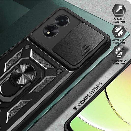 Tok Oppo A18 / A38-hoz, Techsuit, CamShield, Fekete