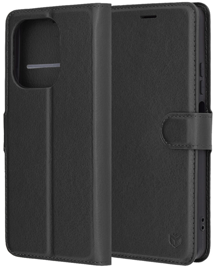 Tok Oppo A5 Pro 4G / A5 Pro készülékhez, Techsuit, bőr folio, fekete