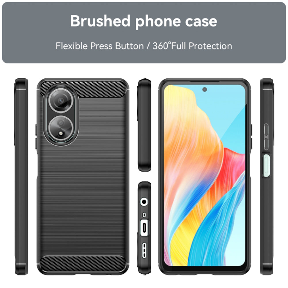 Case for Oppo A58 4G, Techsuit, Carbon, Black